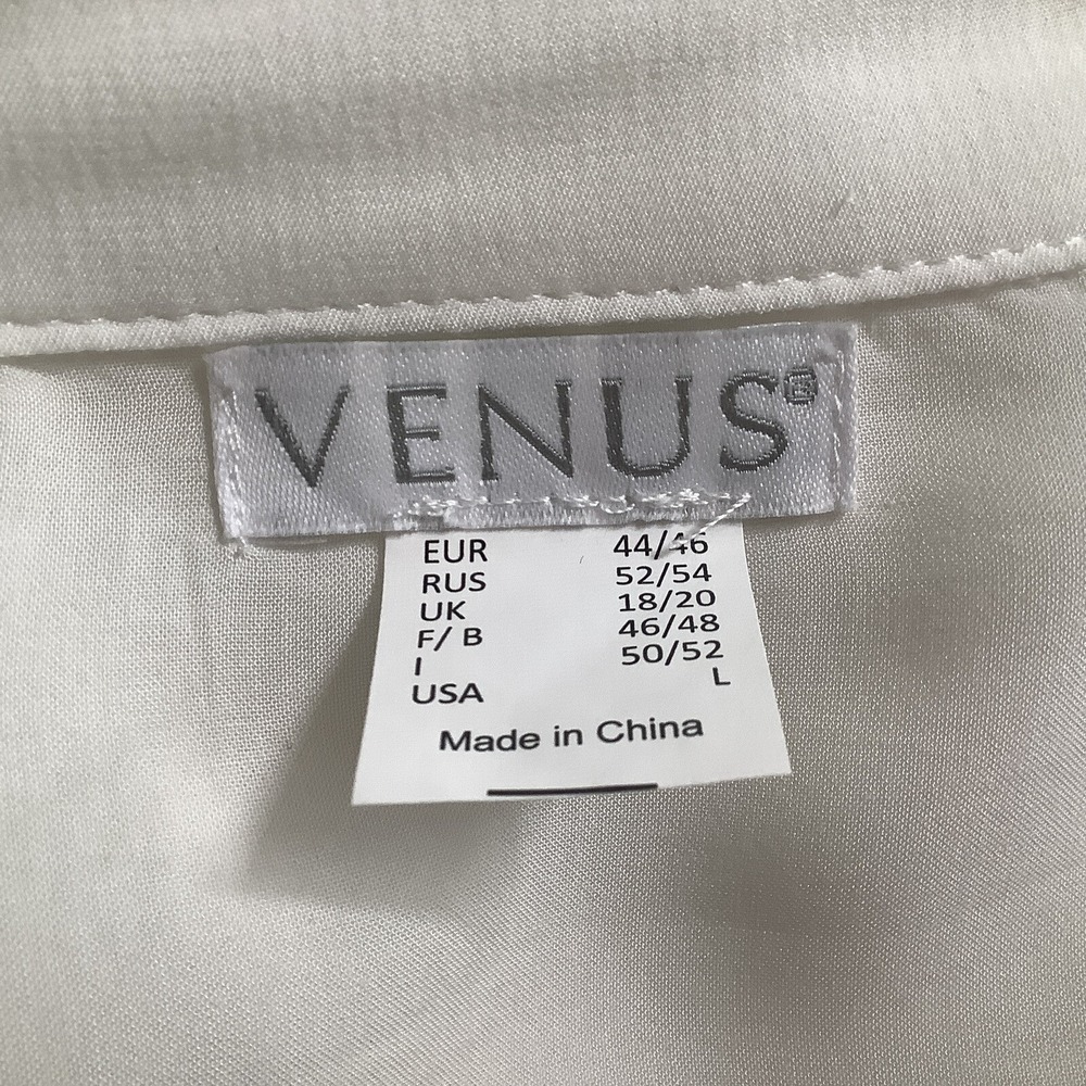 Woman's Venus Dress‎ Long Sleeve Drawstring Roll Up Sleeve Pockets Rayon White - Picture 6 of 7